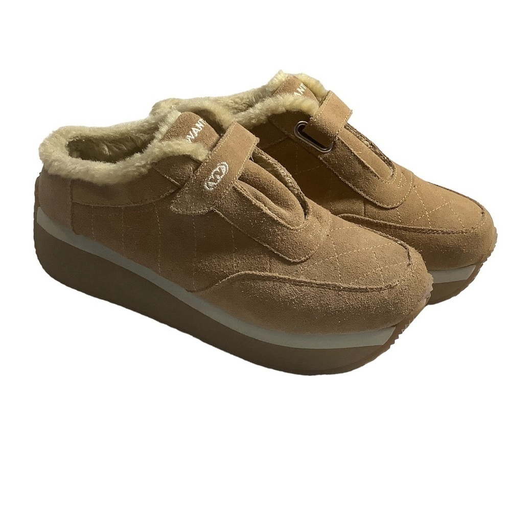 WANTED WOMENS TAN LEATHER PLATFORM SHOES/ Size 9